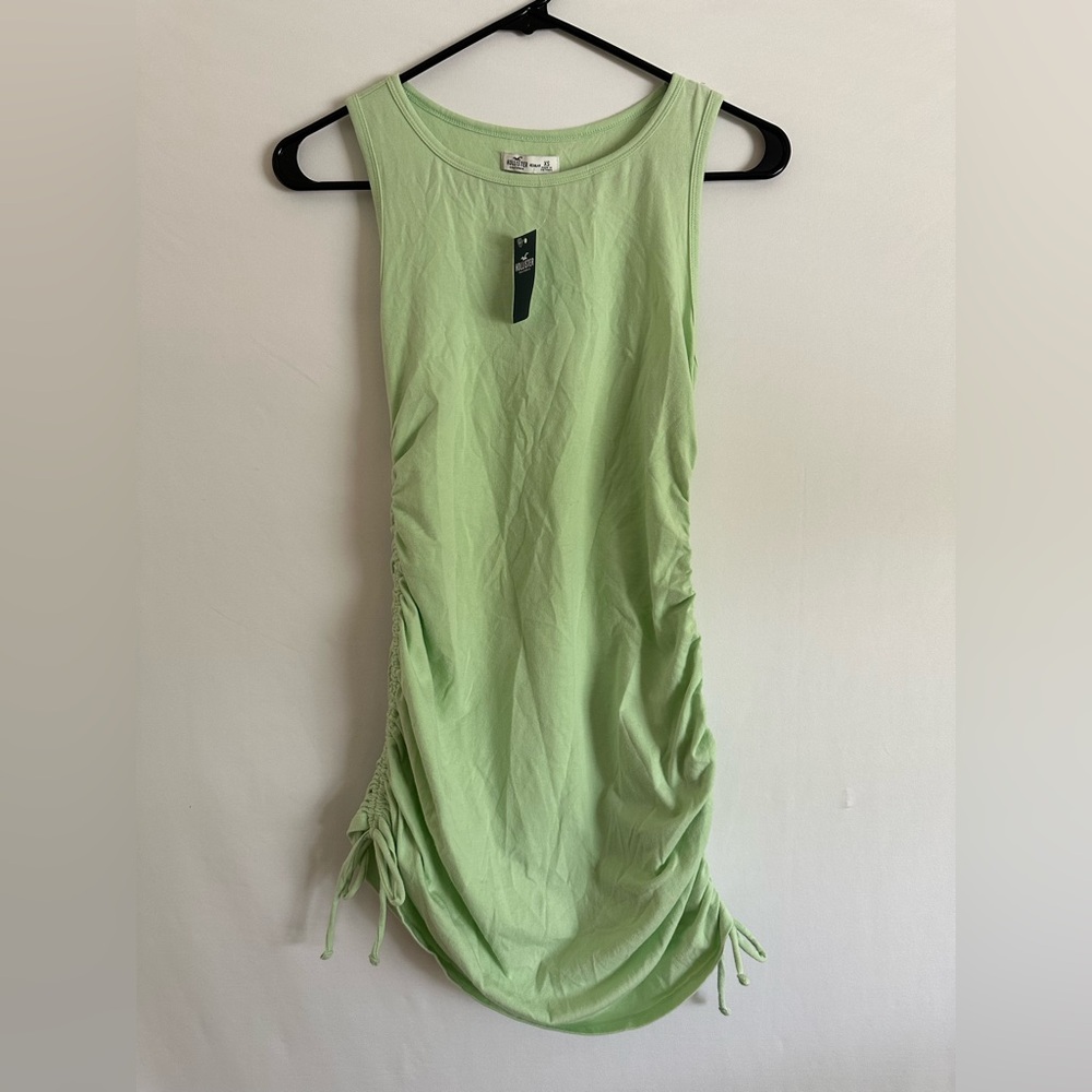 Hollister Mint Green Trendy Ruched Tank Mini Dress Size XS NWT!